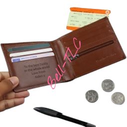 Personalised Free Text Tan Leather Wallet